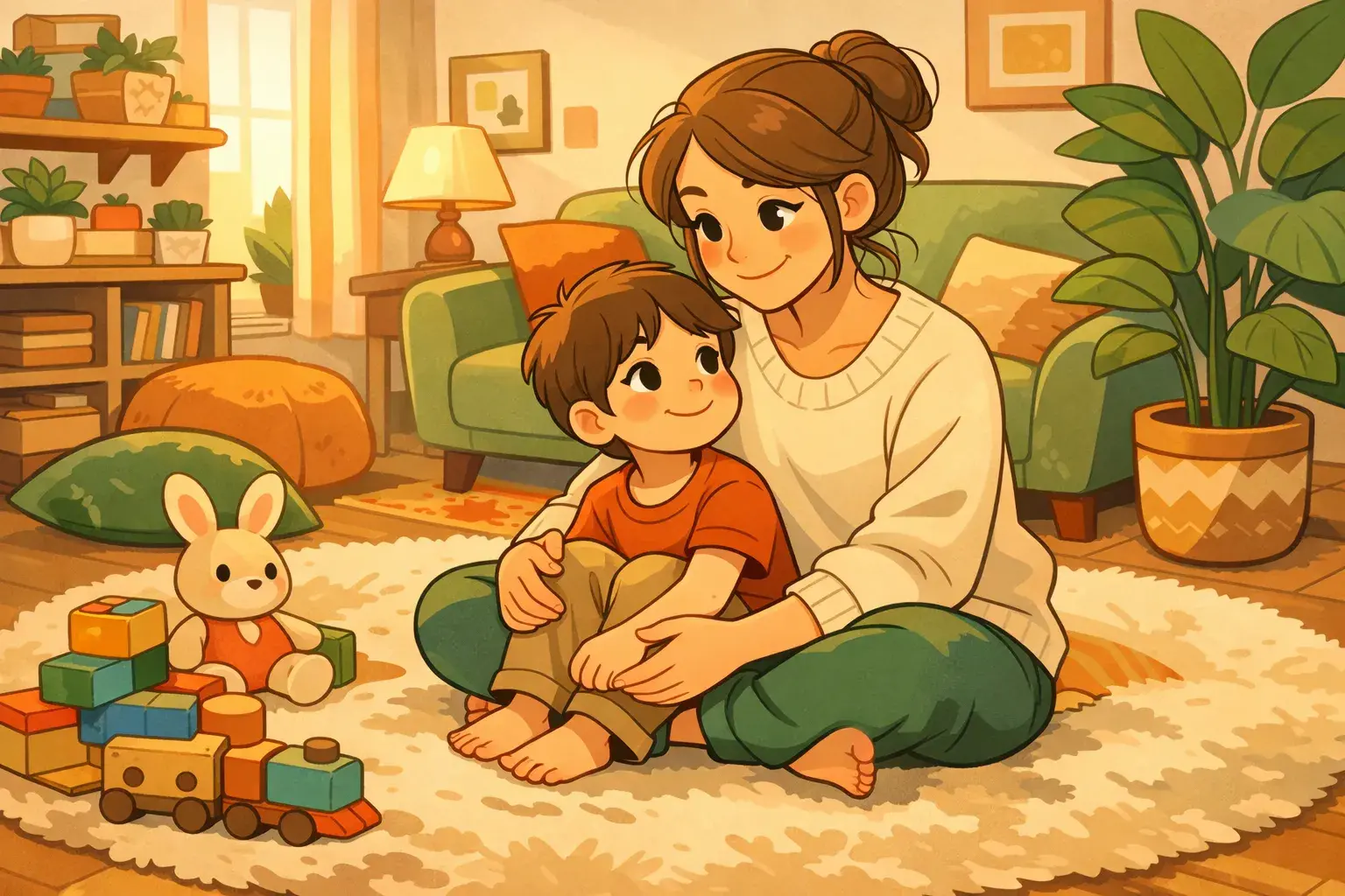 parent enfant moment calme relation apaisée cocooning